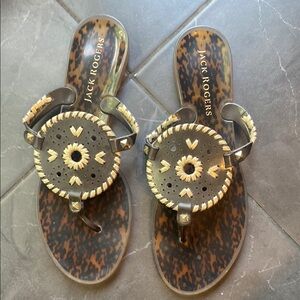 Jack Rogers Tortoise Shell and Cream Sandals